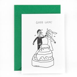 Postkaart Good luck - wedding cake fight / Studio Flash